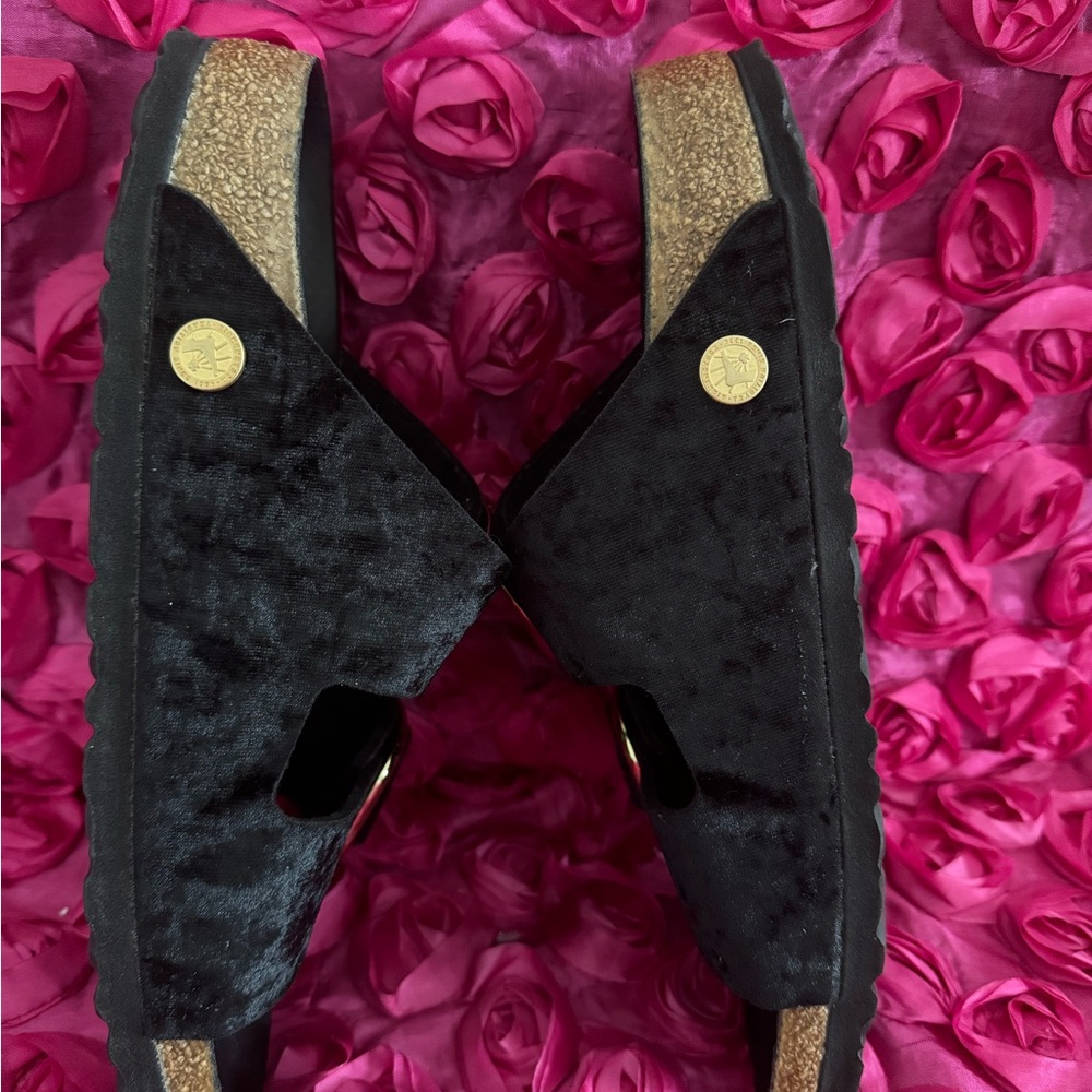 Birkenstock Arizona Big Buckle Rivet Black Velvet Exquiste - Picture 7 of 8